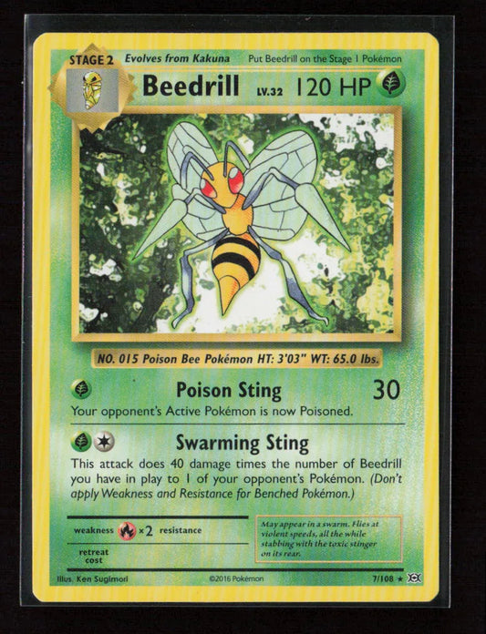 Beedrill Rare XY - Evolutions 7/108 LP - Kang's Collectibles