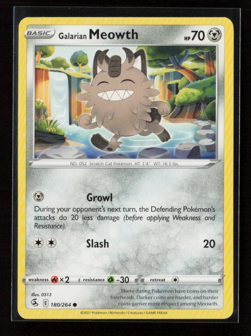 Galarian Meowth Common SWSH08: Fusion Strike 180/264 LP