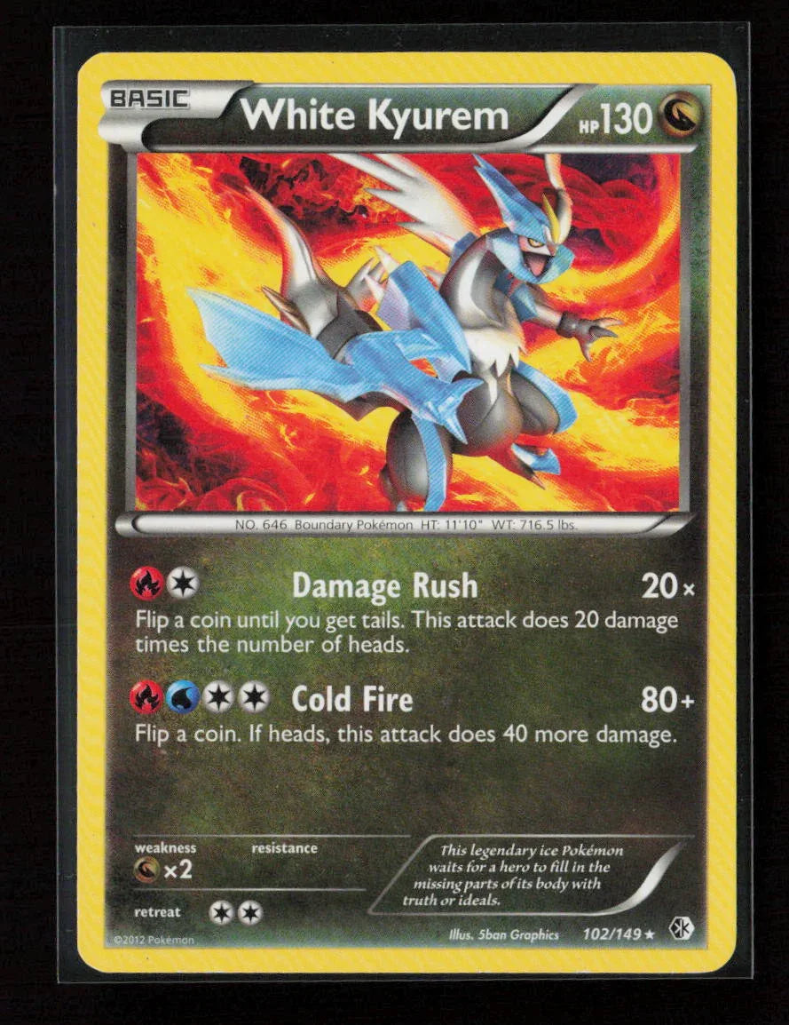 White Kyurem Rare Boundaries Crossed 102/149 LP - Kang's Collectibles