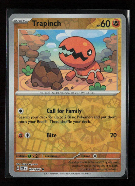 Trapinch Common SV08: Surging Sparks 104/191 NM - Kang's Collectibles