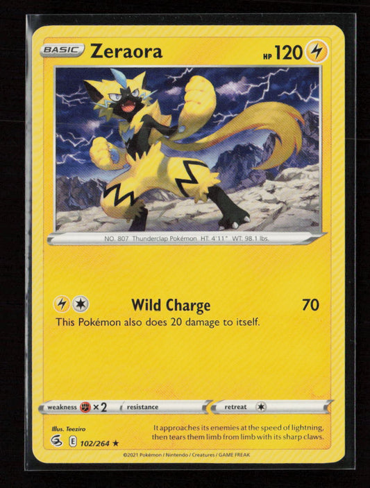 Zeraora Rare SWSH08: Fusion Strike 102/264 LP