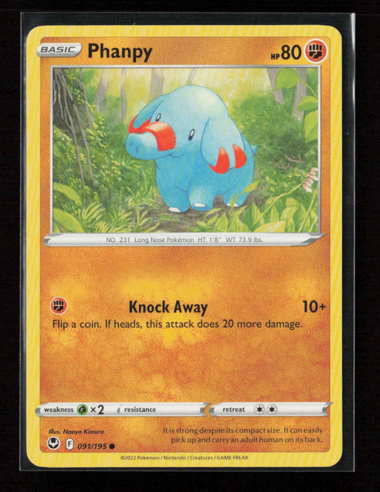Phanpy Common SWSH12: Silver Tempest 091/195 LP