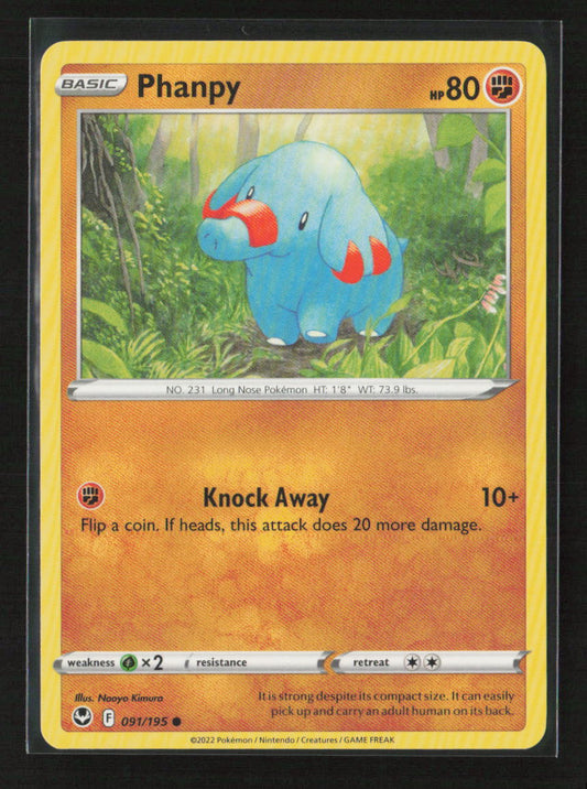 Phanpy Common SWSH12: Silver Tempest 091/195 LP