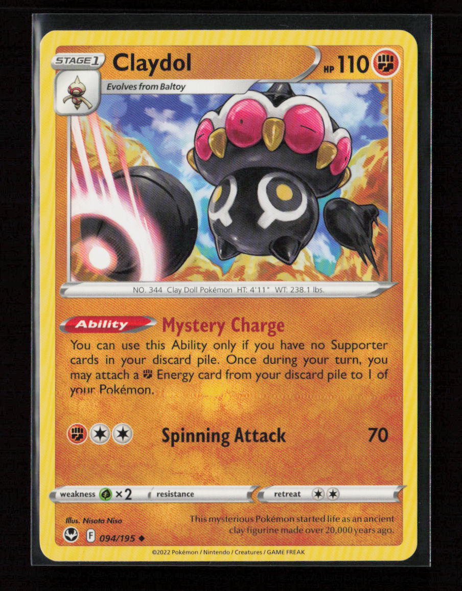 Claydol Uncommon SWSH12: Silver Tempest 094/195 LP