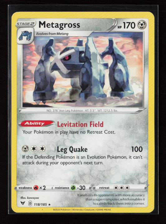 Metagross Rare SWSH04: Vivid Voltage 118/185 LP