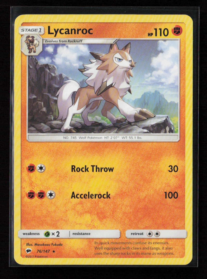 Lycanroc (76) Rare SM - Burning Shadows 76/147 LP