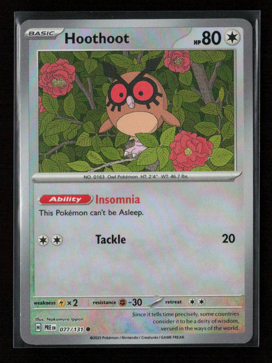 Hoothoot (Poke Ball Pattern) Common SV: Prismatic Evolutions 077/131 NM - Kang's Collectibles