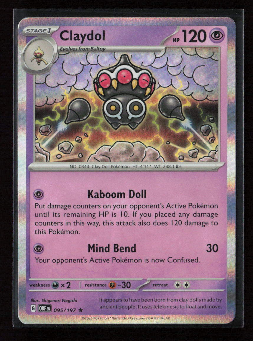 Claydol Rare SV03: Obsidian Flames 095/197 NM