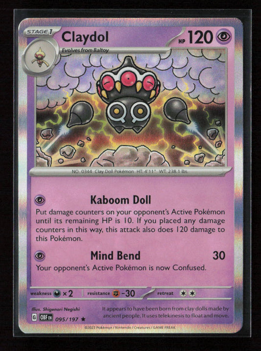 Claydol Rare SV03: Obsidian Flames 095/197 NM