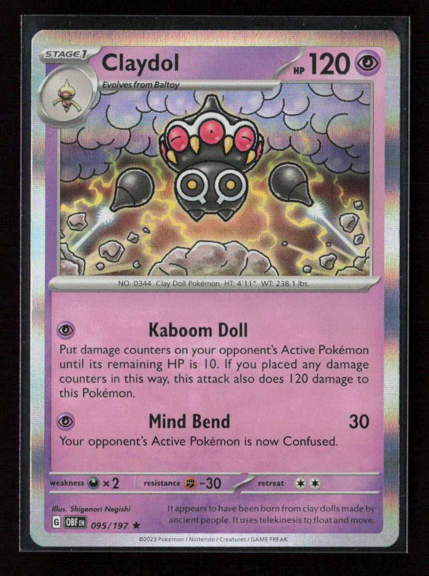 Claydol Rare SV03: Obsidian Flames 095/197 NM - Kang's Collectibles