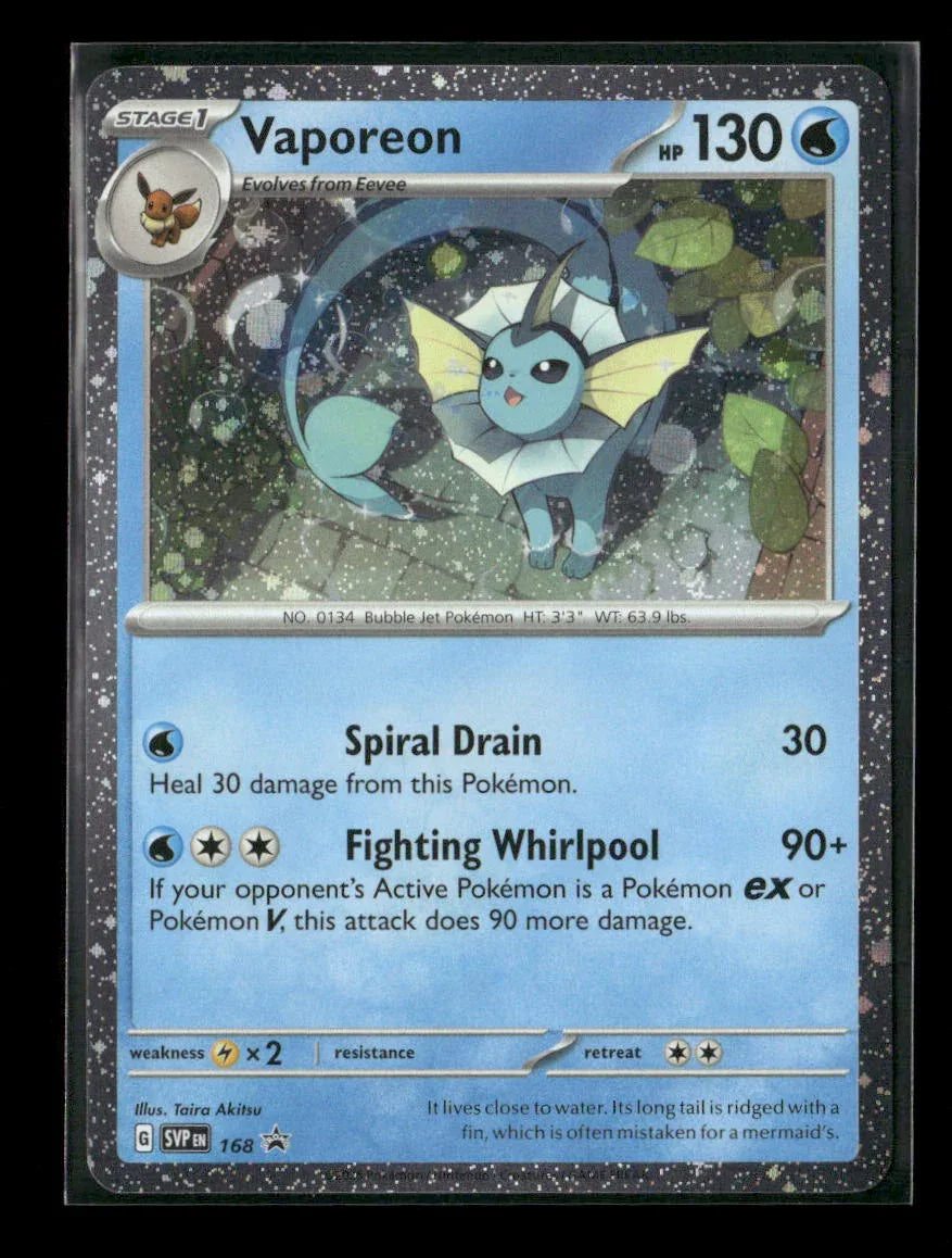 Vaporeon - (Cosmos Holo) Promo SV: Scarlet & Violet Promo Cards 168 NM - Kang's Collectibles