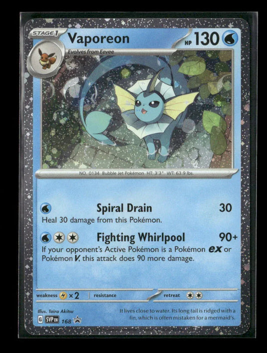 Vaporeon - (Cosmos Holo) Promo SV: Scarlet & Violet Promo Cards 168 NM - Kang's Collectibles