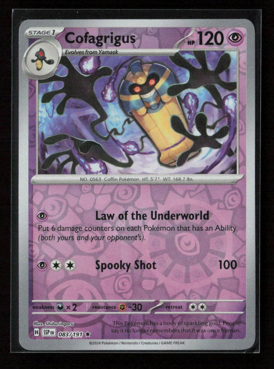 Cofagrigus Rare SV08: Surging Sparks 083/191 NM - Kang's Collectibles