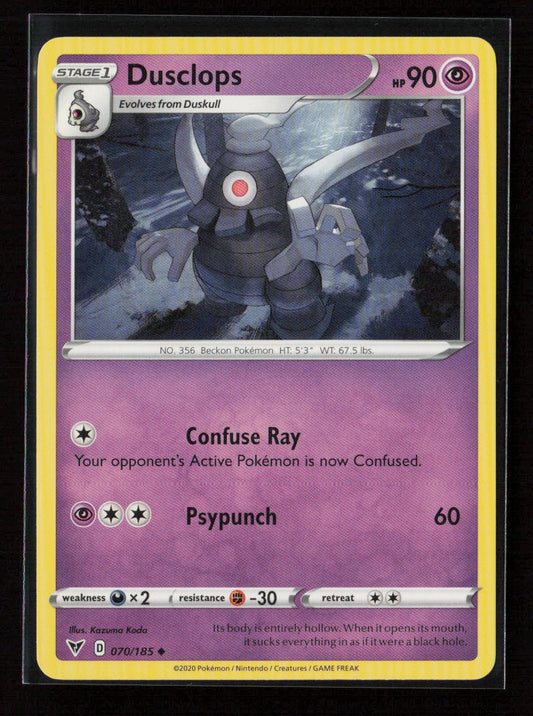 Dusclops Uncommon SWSH04: Vivid Voltage 070/185 LP