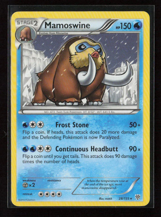 Mamoswine Rare Plasma Storm 28/135 NM - Kang's Collectibles