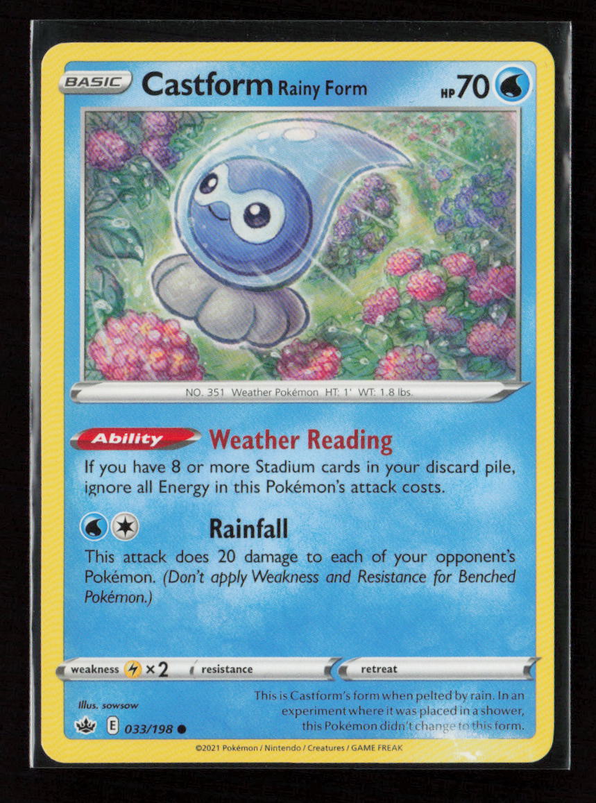 Castform Rainy Form Common SWSH06: Chilling Reign 033/198 LP