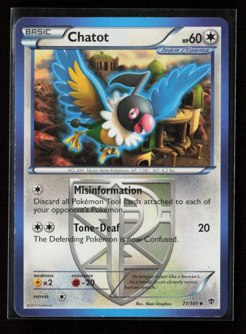 Chatot (Team Plasma) Uncommon Plasma Blast 77/101 LP - Kang's Collectibles
