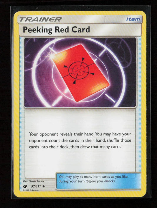 Peeking Red Card Uncommon SM - Crimson Invasion 97/111 LP - Kang's Collectibles