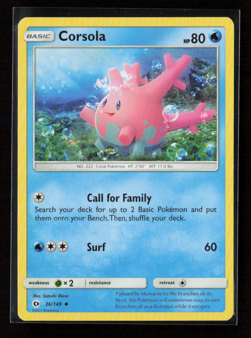 Corsola Uncommon SM Base Set 36/149 LP
