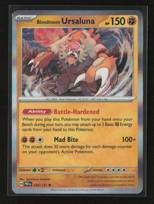 Bloodmoon Ursaluna Rare SV: Prismatic Evolutions 054/131 NM - Kang's Collectibles