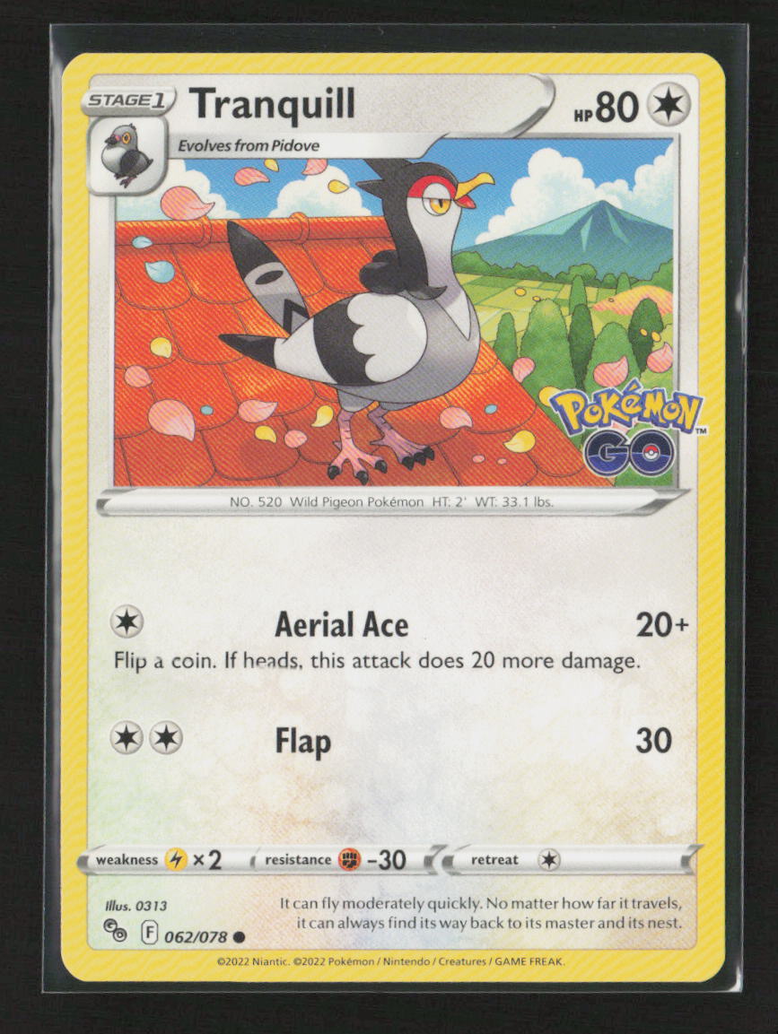 Tranquill Common Pokemon GO 062/078 LP