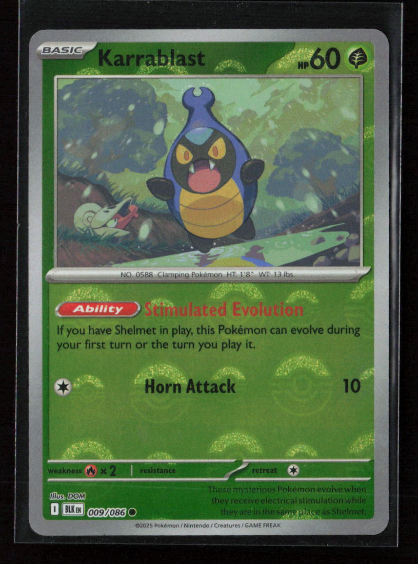 Karrablast (Poke Ball Pattern) Common SV: Black Bolt 009/086 NM