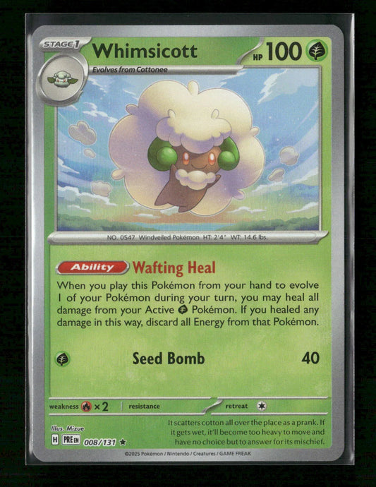 Whimsicott (Poke Ball Pattern) Rare SV: Prismatic Evolutions 008/131 NM - Kang's Collectibles