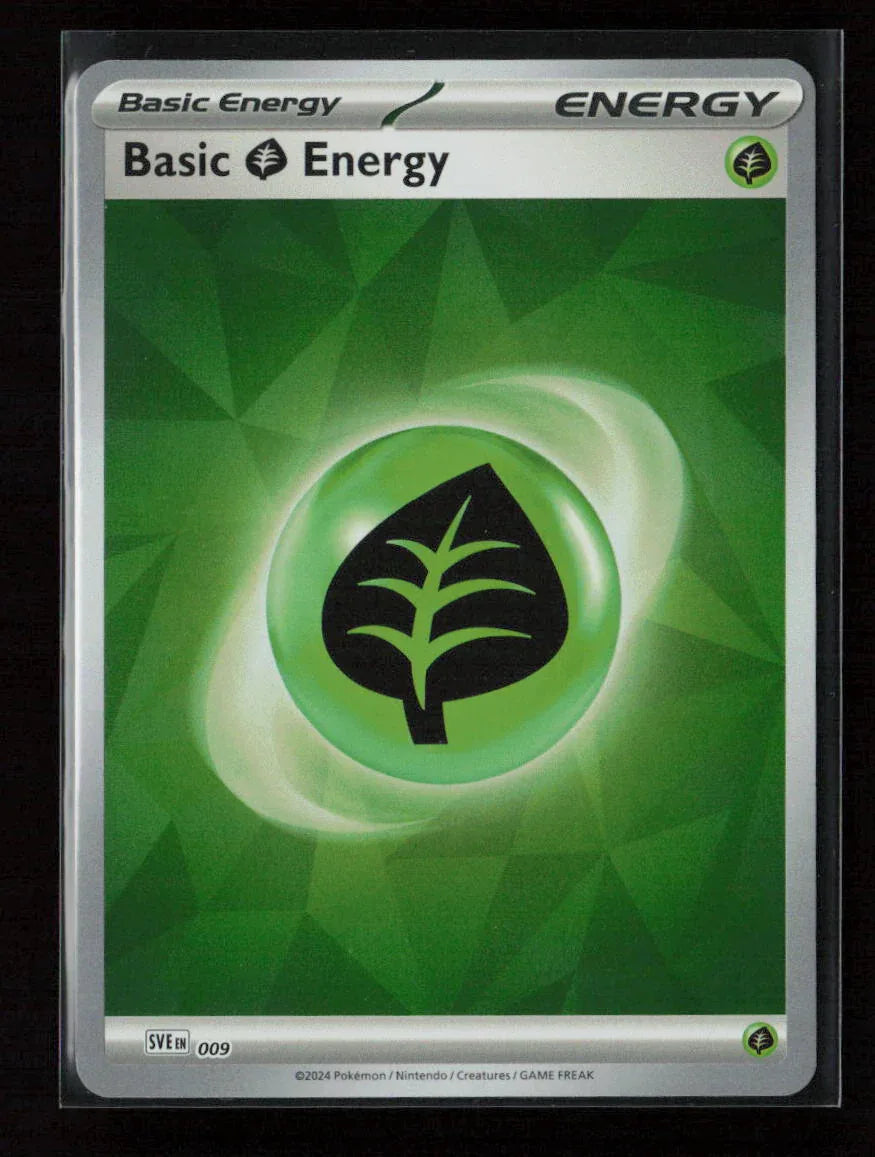 Basic Grass Energy (Cracked Ice Holo) Common SVE: Scarlet & Violet Energies 009 NM - Kang's Collectibles