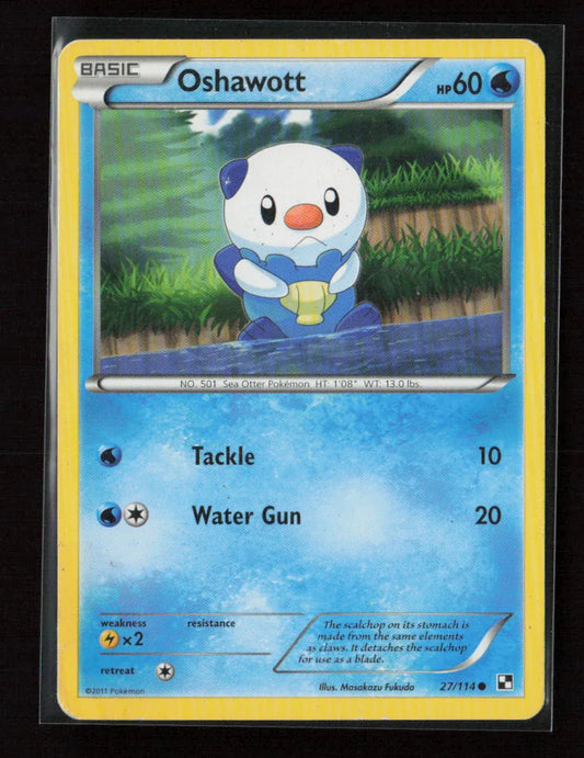 Oshawott (27) Common Black and White 27/114 LP - Kang's Collectibles