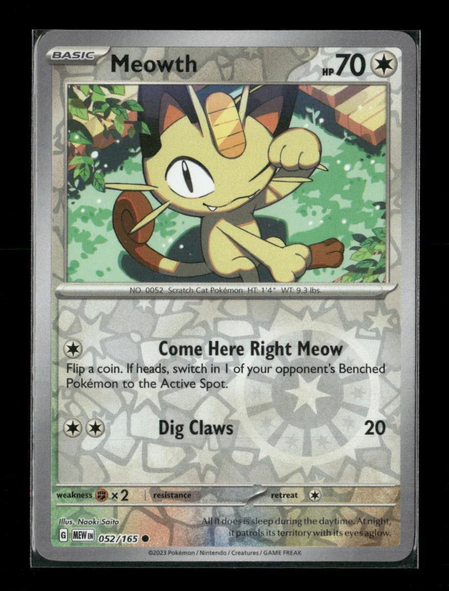 Meowth Common SV: Scarlet & Violet 151 052/165 LP - Kang's Collectibles