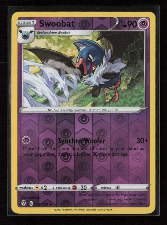Swoobat Uncommon SWSH07: Evolving Skies 069/203 NM - Kang's Collectibles