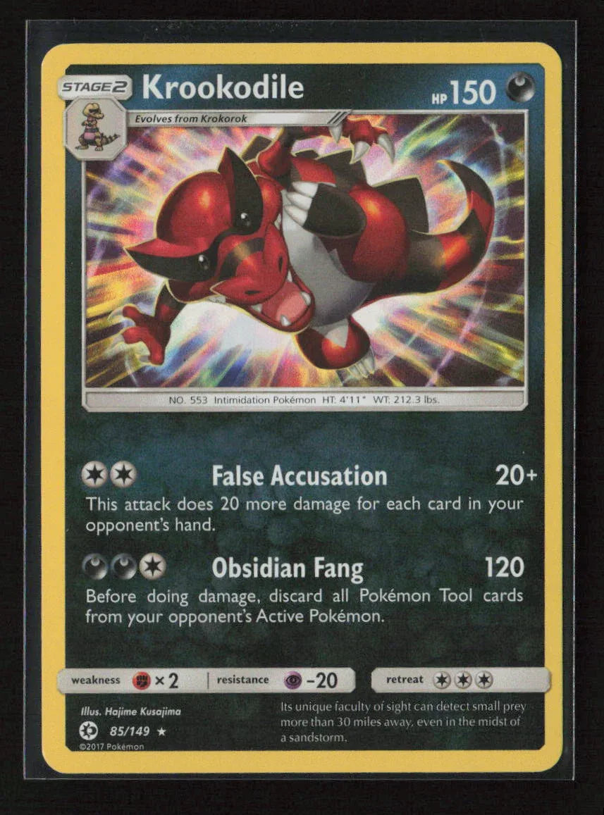 Krookodile Holo Rare SM Base Set 85/149 NM - Kang's Collectibles