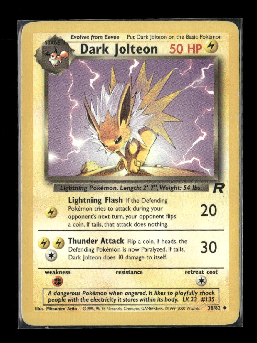 Dark Jolteon Uncommon Team Rocket 38/82 LP - Kang's Collectibles