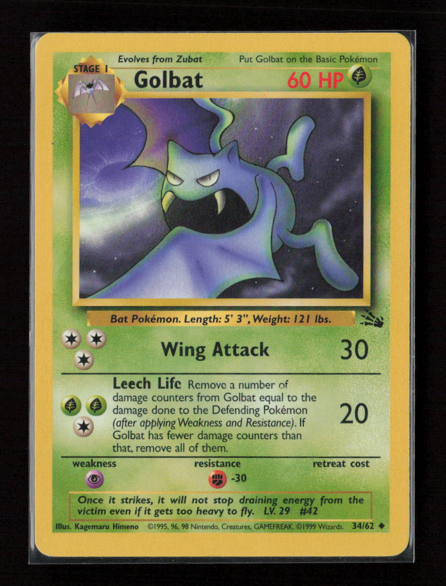 Golbat Uncommon Fossil 34/62 LP