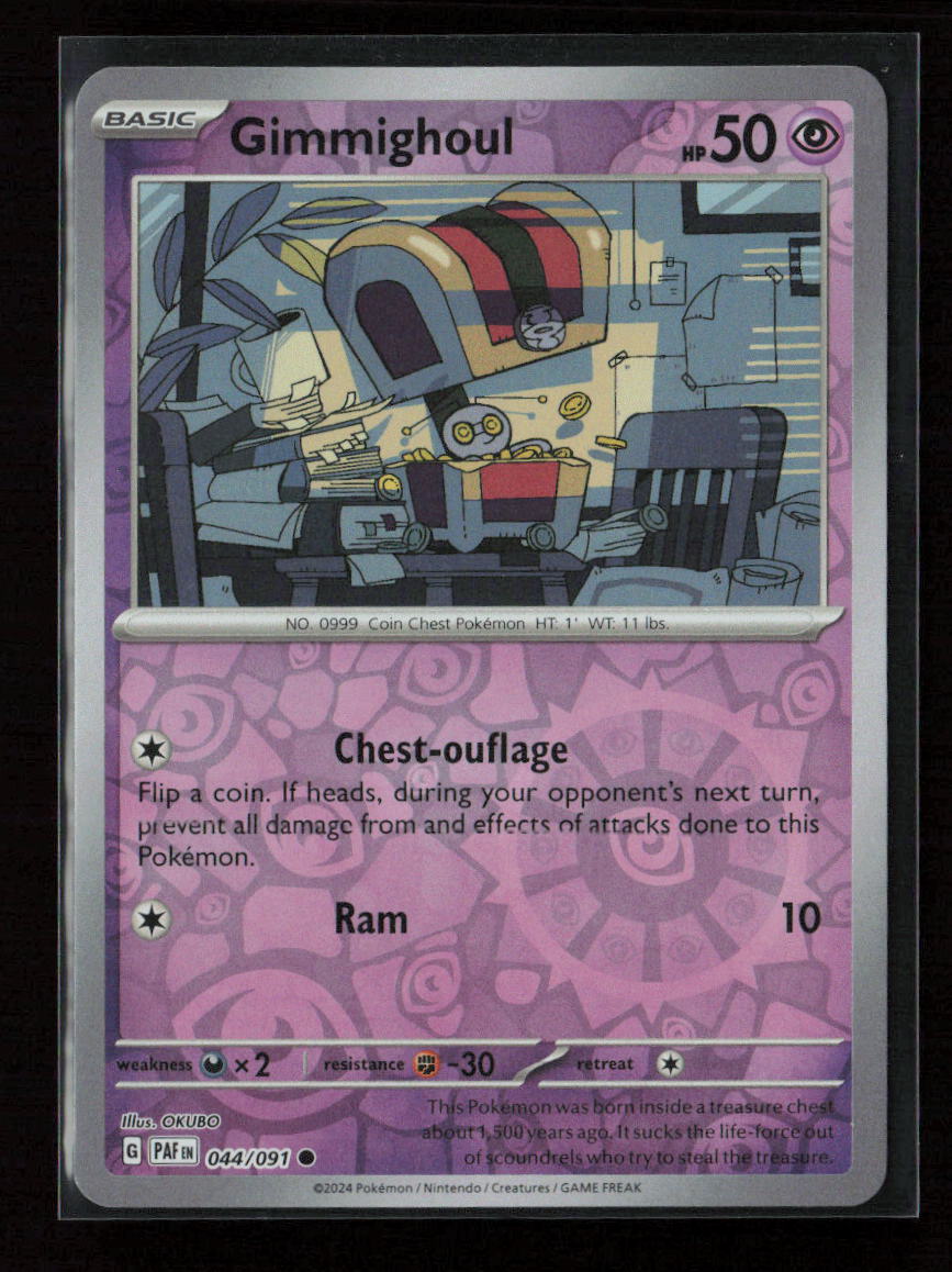 Gimmighoul Common SV: Paldean Fates 044/091 NM