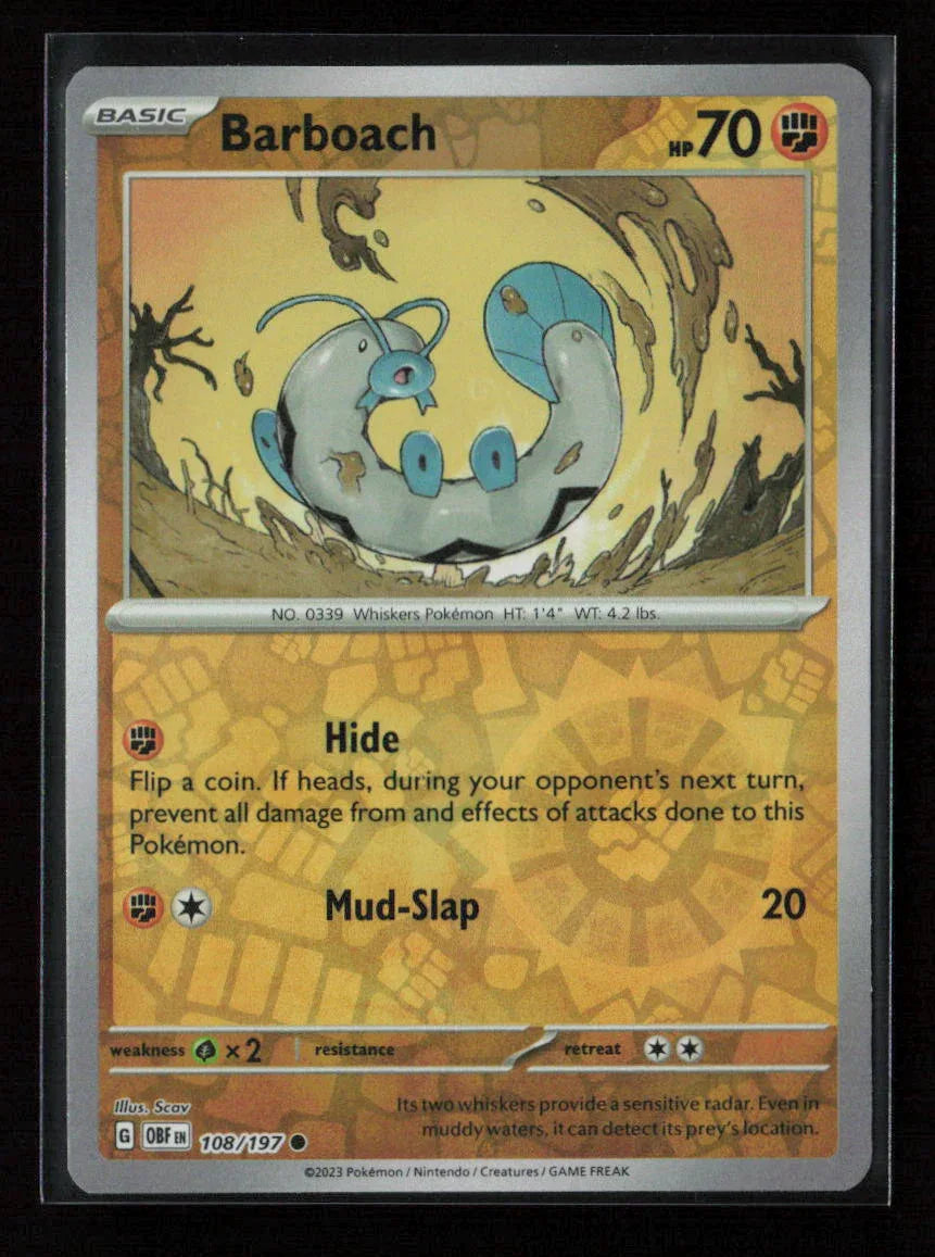 Barboach Common SV03: Obsidian Flames 108/197 NM - Kang's Collectibles
