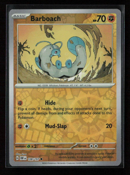Barboach Common SV03: Obsidian Flames 108/197 NM - Kang's Collectibles