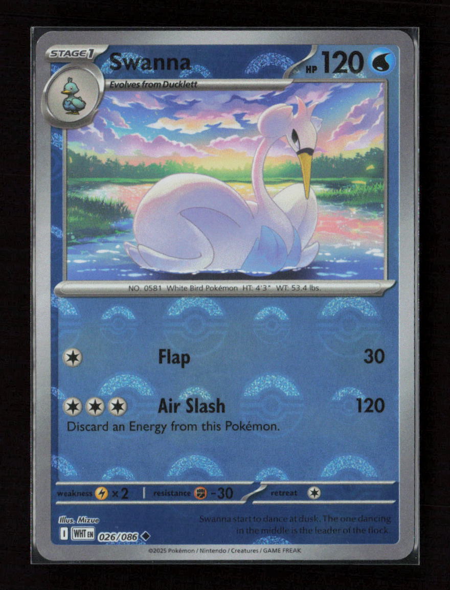 Swanna (Poke Ball Pattern) Uncommon SV: White Flare 026/086 NM