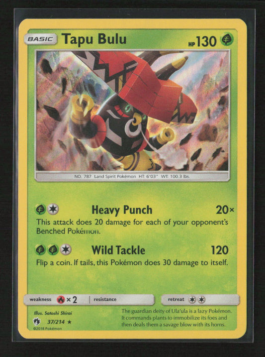 Tapu Bulu Holo Rare SM - Lost Thunder 37/214 NM