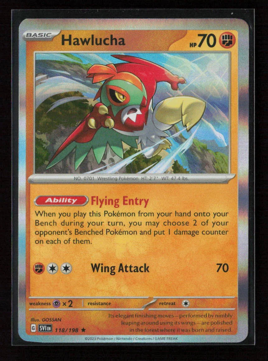 Hawlucha Rare SV01: Scarlet & Violet Base Set 118/198 NM - Kang's Collectibles