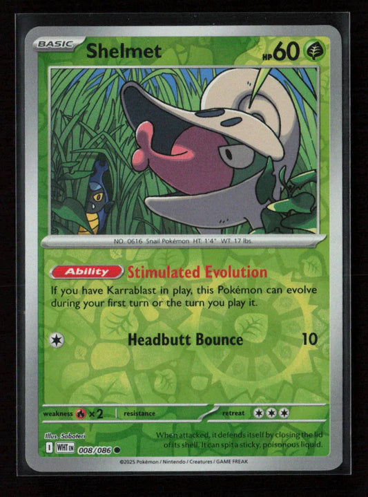 Shelmet Common SV: White Flare 008/086 NM - Kang's Collectibles