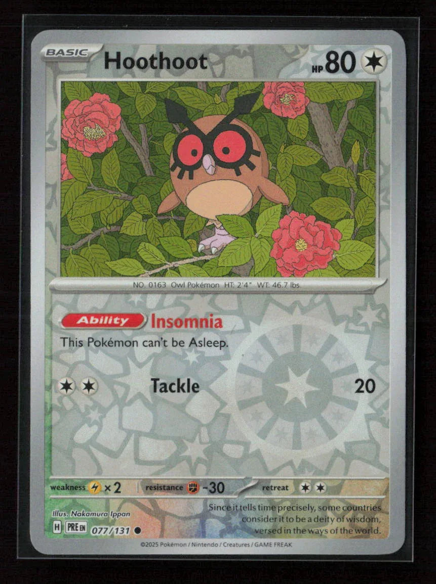 Hoothoot Common SV: Prismatic Evolutions 077/131 NM - Kang's Collectibles