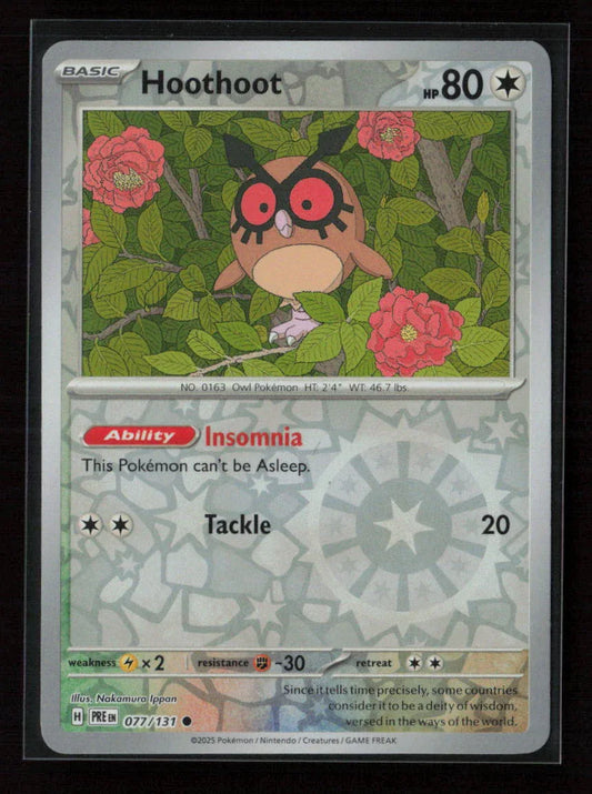 Hoothoot Common SV: Prismatic Evolutions 077/131 NM - Kang's Collectibles