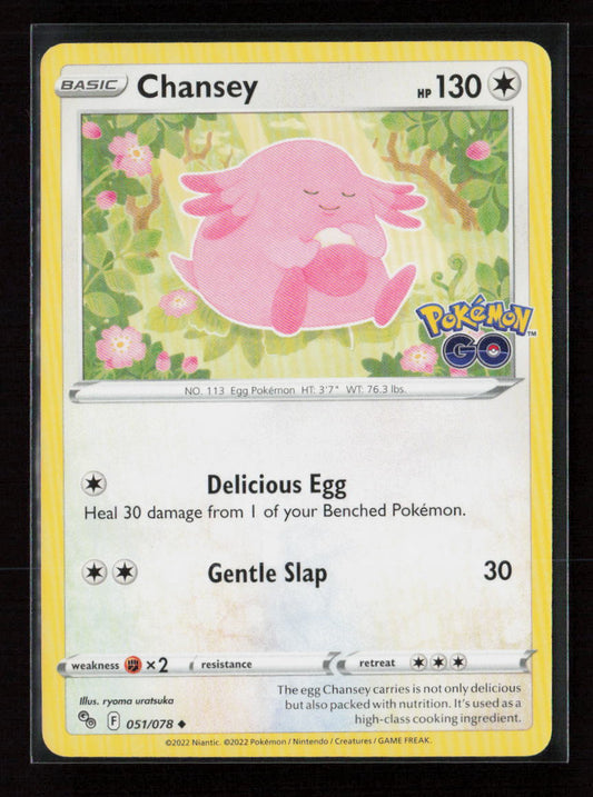 Chansey Uncommon Pokemon GO 051/078 NM