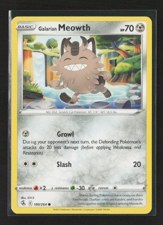 Galarian Meowth Common SWSH08: Fusion Strike 180/264 LP