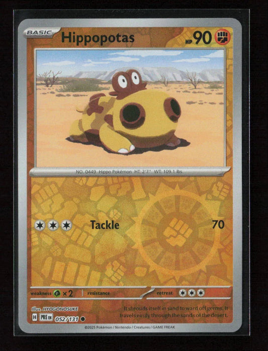 Hippopotas Common SV: Prismatic Evolutions 052/131 NM - Kang's Collectibles