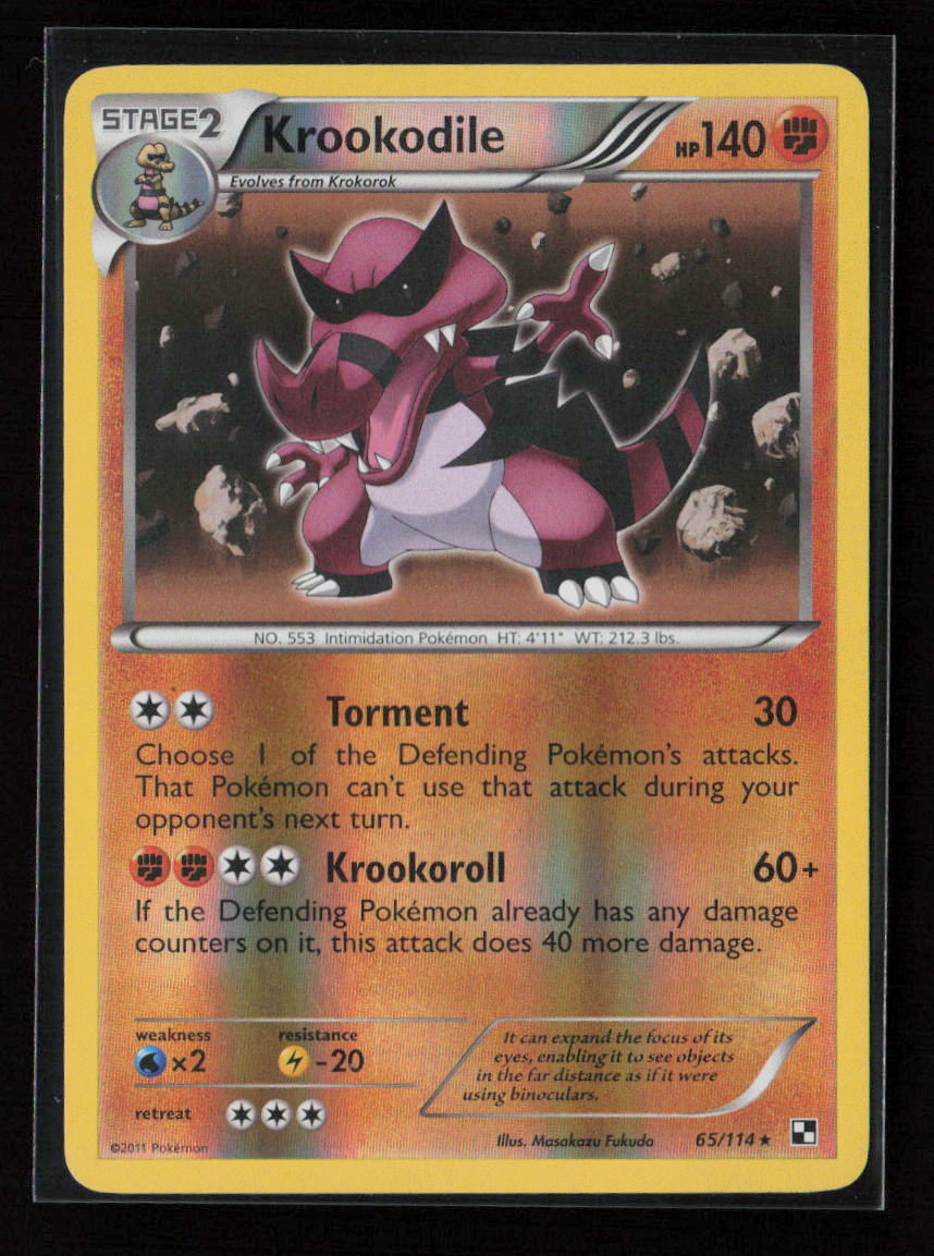 Krookodile Holo Rare Black and White 65/114 LP