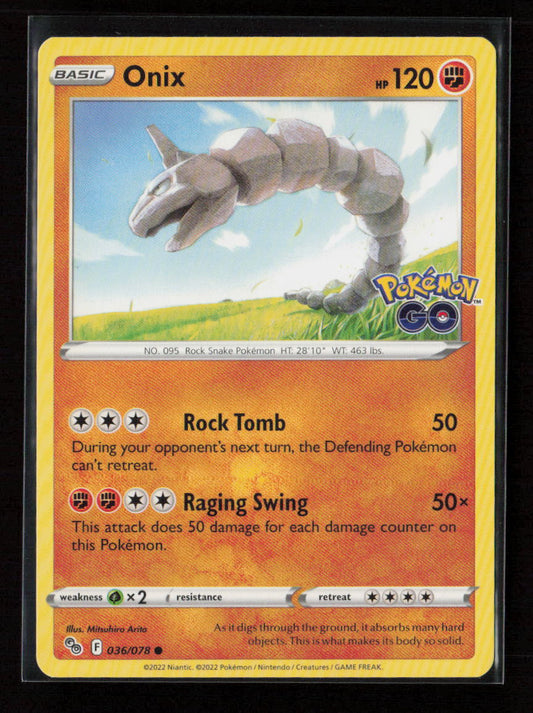 Onix Common Pokemon GO 036/078 LP