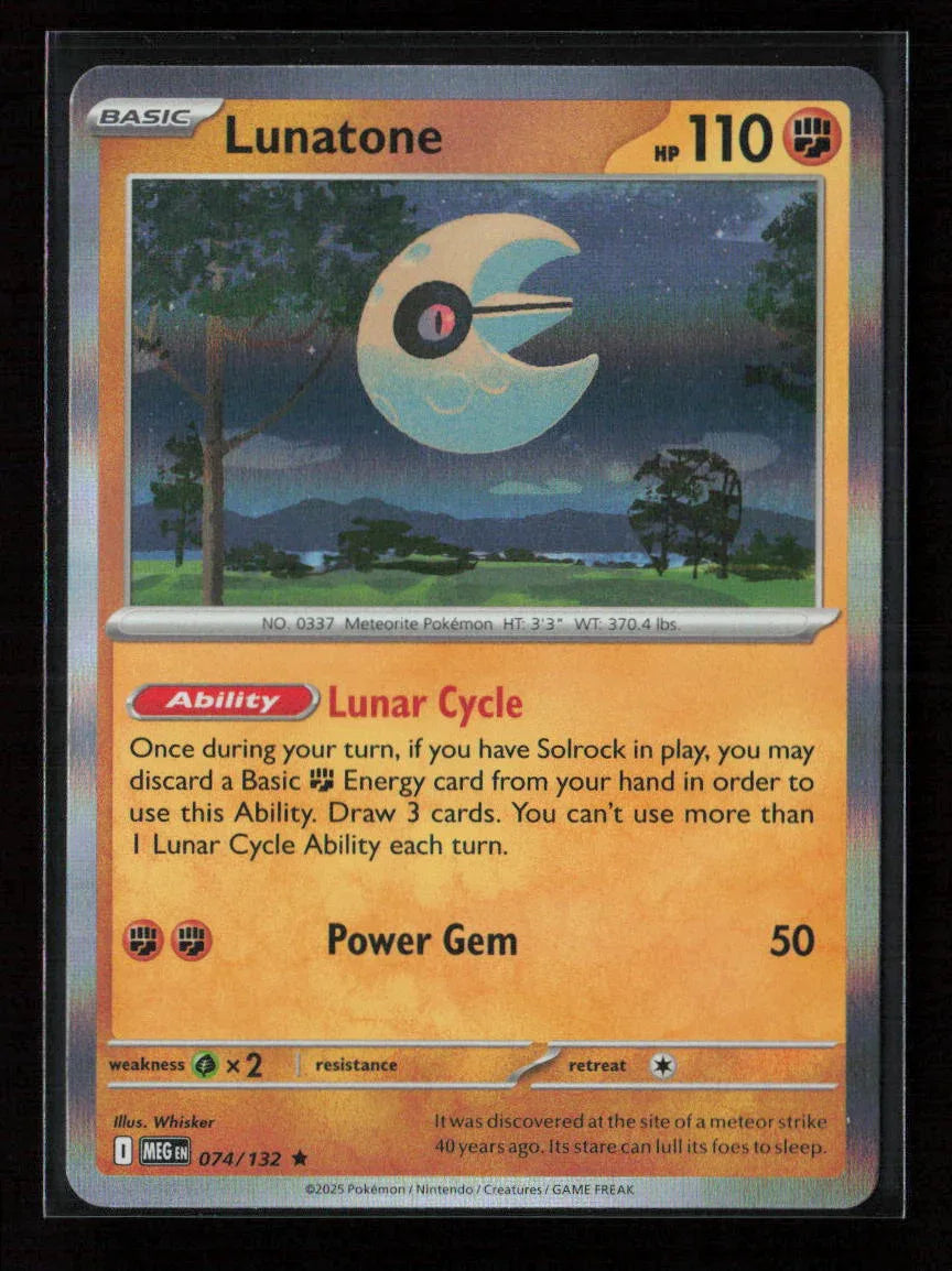 Lunatone Rare ME01: Mega Evolution 074/132 NM - Kang's Collectibles