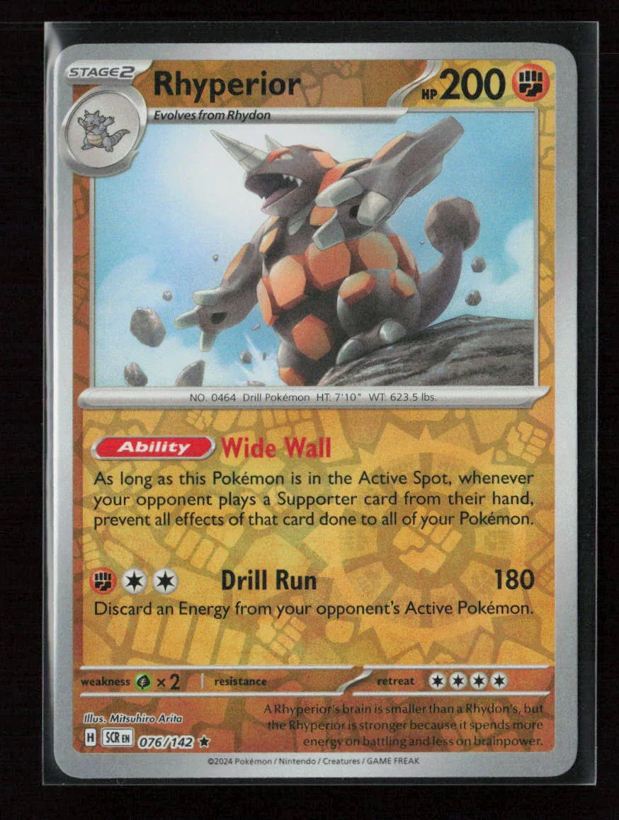 Rhyperior Rare SV07: Stellar Crown 076/142 NM - Kang's Collectibles